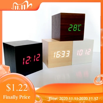 Multicolor Sound Control Wooden Wood Square LED Alarm Clock Desktop Bedside Table USB/AAA Date Calendar Display#2
Multicolor Sound Control Wooden Wood Square LED Alarm Clock Desktop Bedside Table USB/AAA Date Calendar Display#2