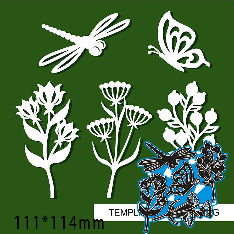 Cutting Dies Flower Butterfly Metal and Stamps Stencil for DIY Scrapbooking Photo Album Embossing Paper Card 111*114mm
Cutting Dies Flower Butterfly Metal and Stamps Stencil for DIY Scrapbooking Photo Album Embossing Paper Card 111*114mm