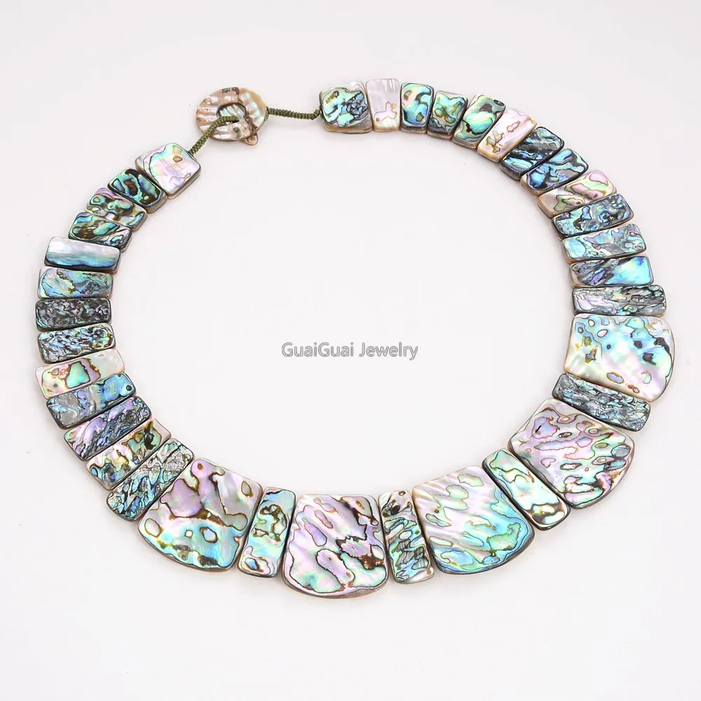 Ожерелье GG Jewelry 19 ''ручной работы из натуральной ракушки павы|abalone shell necklace|shell