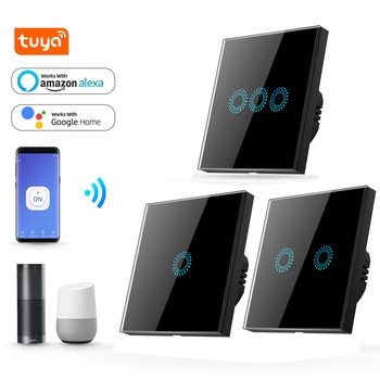 RF433 + Wifi Smart Light 1/2/3 Gang 1 Way WiFi Wall Light Touch Switch for Google Home Amazon Alexa Voice Control
RF433 + Wifi Smart Light 1/2/3 Gang 1 Way WiFi Wall Light Touch Switch for Google Home Amazon Alexa Voice Control