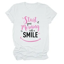 Start Your Morning with A Smile Print Women T Shirt Short Sleeve O Neck Loose Women Tshirt Ladies Tee Shirt Tops Camisetas Mujer
Start Your Morning with A Smile Print Women T Shirt Short Sleeve O Neck Loose Women Tshirt Ladies Tee Shirt Tops Camisetas Mujer
