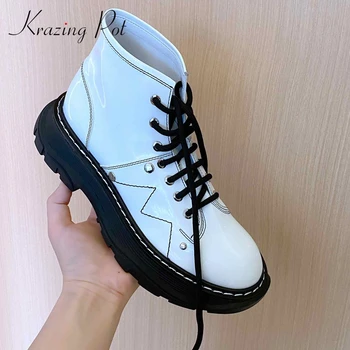 krazing pot hot preppy style high quality handmade cross-tied fashion high heel round toe keep warm winter shoes ankle boots L06
krazing pot hot preppy style high quality handmade cross-tied fashion high heel round toe keep warm winter shoes ankle boots L06