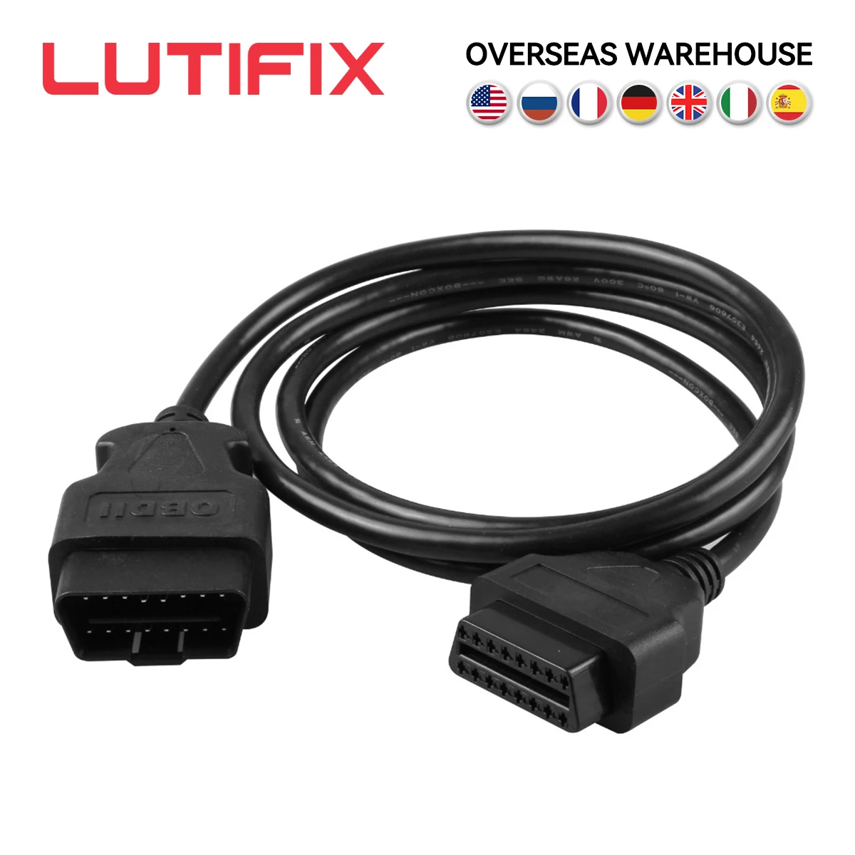 

LUTIFIX 16Pin OBD2 Extension Cable 1.5m ELM327 ODB2 16 Pin ELM327 OBD II Extensions Cables Connector Interface