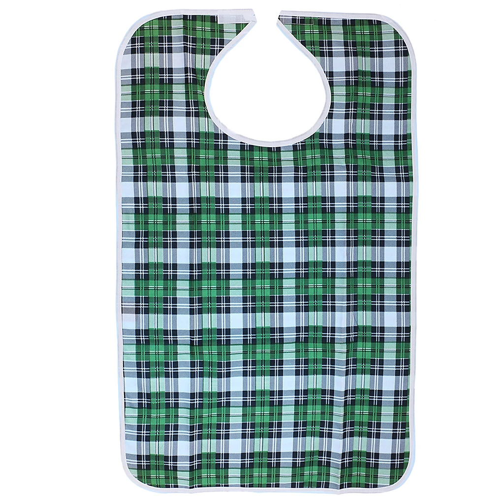 Adult Reusable Bibs Disability Patient Aid Apron with Stick Closure - Flower/ Floral/ Hibiscus/ Grid/ Lips Adult Reusable Bibs Disability Patient Aid Apron with Stick Closure - Flower/ Floral/ Hibiscus/ Grid/ Lips
