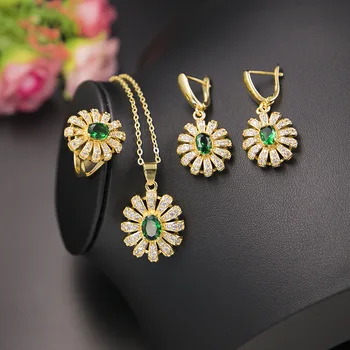 THE UNITED STATES WEDDING DINNER GREEN CRYSTAL SUNFLOWER DECORATION THREE SUIT ZIRCON EARRINGS NECKLACE JEWELRY SUIT
THE UNITED STATES WEDDING DINNER GREEN CRYSTAL SUNFLOWER DECORATION THREE SUIT ZIRCON EARRINGS NECKLACE JEWELRY SUIT