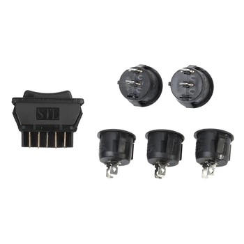 1 Pcs Car Vehicle Black Plastic 5 Pins Power Window Switch & 5 Pcs Auto Toggle Switch, 2 Pole, Snap-In Round Switch
1 Pcs Car Vehicle Black Plastic 5 Pins Power Window Switch & 5 Pcs Auto Toggle Switch, 2 Pole, Snap-In Round Switch