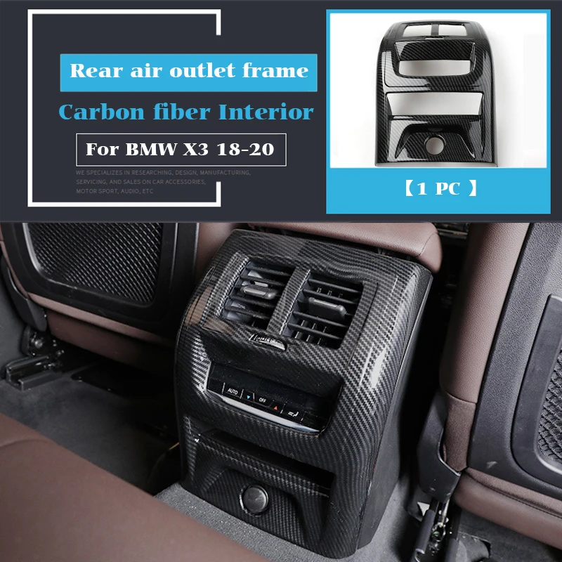Carbon Fiber Car Center Console Rear Air Conditioning Outlet Vent Frame Car stickers Decals For BMW X3 X4 G01 G02 Accessories
Carbon Fiber Car Center Console Rear Air Conditioning Outlet Vent Frame Car stickers Decals For BMW X3 X4 G01 G02 Accessories