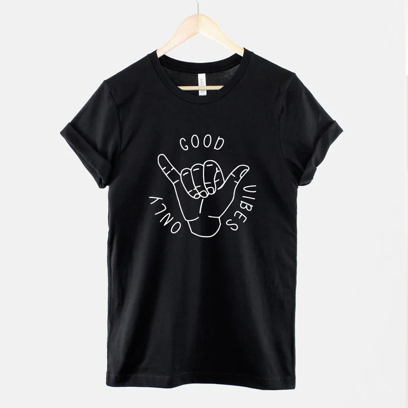 Футболка женская с надписью Only Good Vibes | Женская одежда