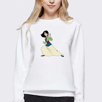 LUSLOS Sweatshirt Women Long Sleeve Casual White Hoodie KungFu Mulan Printed Sweatshirts Crewneck Hoodies Streetwear Women Cloth
LUSLOS Sweatshirt Women Long Sleeve Casual White Hoodie KungFu Mulan Printed Sweatshirts Crewneck Hoodies Streetwear Women Cloth