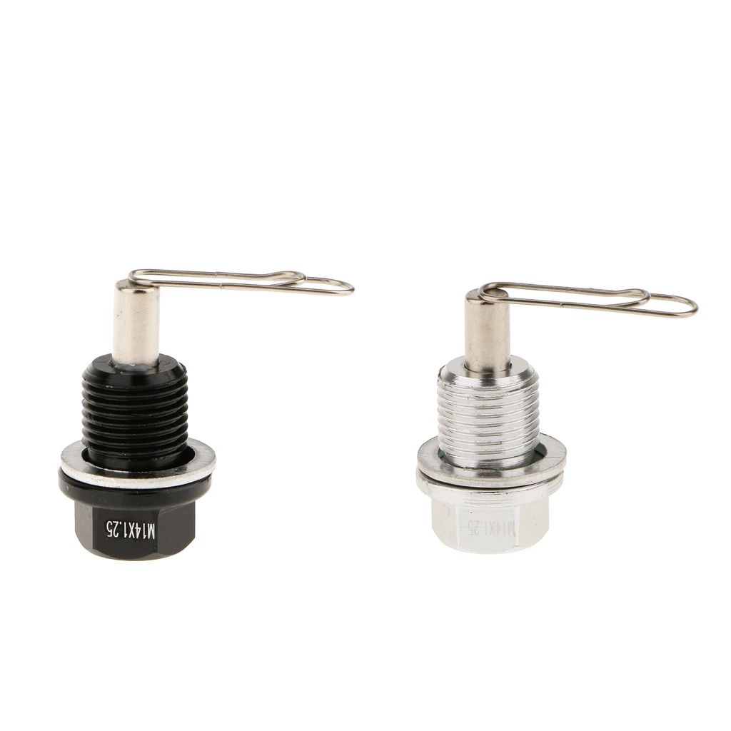 2pcs M14X1.25 Anodized Magnetic Metal Engine Oil Pan/Transmission Drain Plug 2pcs M14X1.25 Anodized Magnetic Metal Engine Oil Pan/Transmission Drain Plug