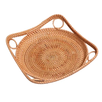 Hot Round Rattan Tray with Handles Tea Bread Coffee Table Serving Basket, Woven Storage Tray, Home Decoration
Hot Round Rattan Tray with Handles Tea Bread Coffee Table Serving Basket, Woven Storage Tray, Home Decoration