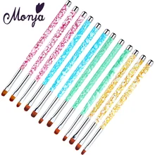 Monja 3 pçs/set prego arte acrílico uv gel extensão construtor pétala flor pintura desenho escova caneta manicure ferramentas(China)
