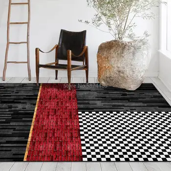 Modern Red and Black Contrast Color Fashion Gold Geometric Lattice Living Room Bedroom Bedside Carpet Floor Mat Customization
Modern Red and Black Contrast Color Fashion Gold Geometric Lattice Living Room Bedroom Bedside Carpet Floor Mat Customization