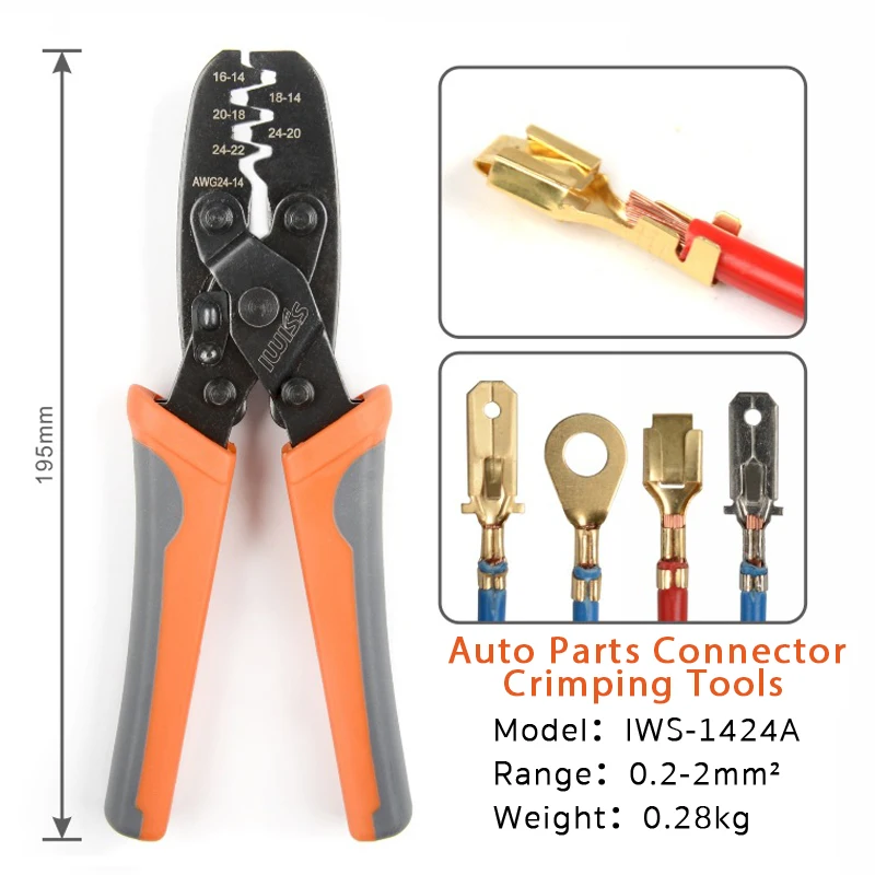IWS-1424A DR-1 crimping Plier for Molex Style DELPHI AMP TYCO Terminals Crimper Automotive Terminal Crimp Wiring Harness Tool
IWS-1424A DR-1 crimping Plier for Molex Style DELPHI AMP TYCO Terminals Crimper Automotive Terminal Crimp Wiring Harness Tool