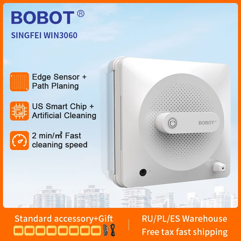 BOBOT SINGFEI WIN 3060 Robot Window Vacuum Cleaner Robot Vacuum Cleaner Window Washer Electric Window Washer APP Remote Control
BOBOT SINGFEI WIN 3060 Robot Window Vacuum Cleaner Robot Vacuum Cleaner Window Washer Electric Window Washer APP Remote Control
