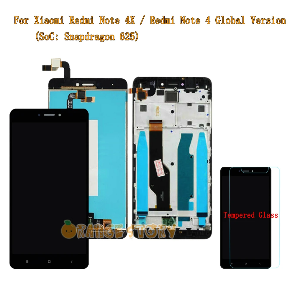 LCD Display For Xiaomi Redmi Note 4X / Redmi Note 4 Global Version (Snapdragon 625) LCD display Sensor Touch Screen Glass Frame
LCD Display For Xiaomi Redmi Note 4X / Redmi Note 4 Global Version (Snapdragon 625) LCD display Sensor Touch Screen Glass Frame
