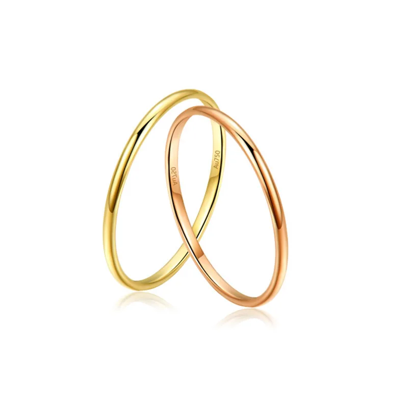 

Sinya Au750 18k Real Solid Pure Gold Classical Trendy Lover Couple Ring Best gift for Girls Women Ladies Mum Promtion Hot Sale