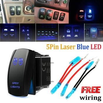 Truck Blue LED Switch Car Assembly 5pin On/off Blue LED 20A 12V Strobe LIGHT Switch 2\" (50mm) x 1\"(25mm)
Truck Blue LED Switch Car Assembly 5pin On/off Blue LED 20A 12V Strobe LIGHT Switch 2\" (50mm) x 1\"(25mm)