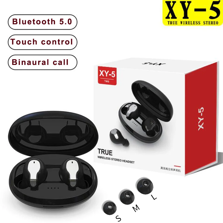 New V5.0 Bluetooth Earphone XY-5 Stereo Mini Wireless Earbuds Earphones with Microphone Charging Box Wireless Headphones
New V5.0 Bluetooth Earphone XY-5 Stereo Mini Wireless Earbuds Earphones with Microphone Charging Box Wireless Headphones
