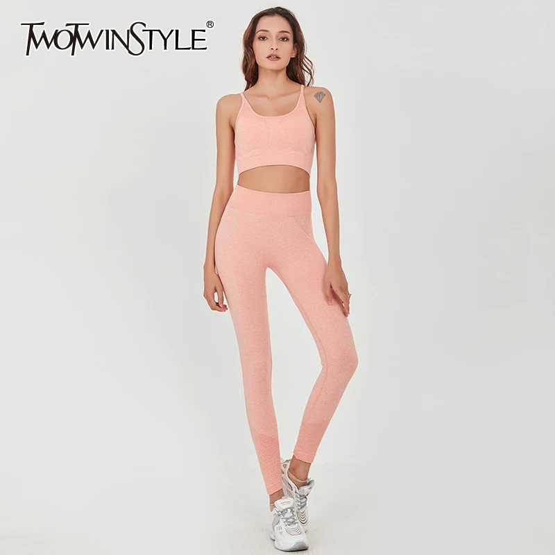 TWOTWINSTYLE Minimalist Two Piece Set For Women Square Collar Vest High Waist Pants Slim Comfortable Sets Female 2020 Summer New
TWOTWINSTYLE Minimalist Two Piece Set For Women Square Collar Vest High Waist Pants Slim Comfortable Sets Female 2020 Summer New