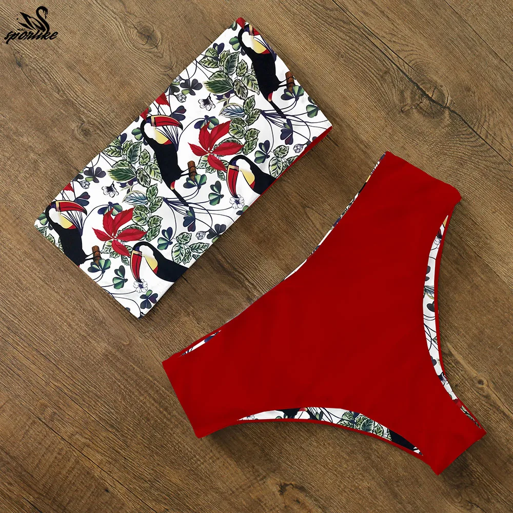 Bikini estampado de cintura alta para mujer, traje de baño de banda cruzado en la espalda, ropa de playa, 2024 Bikini estampado de cintura alta para mujer, traje de baño de banda cruzado en la espalda, ropa de playa, 2024