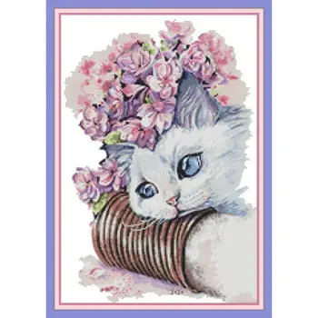 Joy Sunday Cat and Flowers Print Cross Stitch Kit 11CT 14CT DIY Canvas Fabric Needlework Embroidery Set Home Decoration Painting
Joy Sunday Cat and Flowers Print Cross Stitch Kit 11CT 14CT DIY Canvas Fabric Needlework Embroidery Set Home Decoration Painting