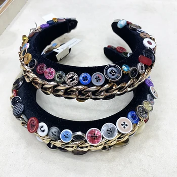 Luxury Women Button headband Women Chain Baroque Hair Accessories Soft Rhinestones Headband Princess Headdress Christmas Jewelry
Luxury Women Button headband Women Chain Baroque Hair Accessories Soft Rhinestones Headband Princess Headdress Christmas Jewelry