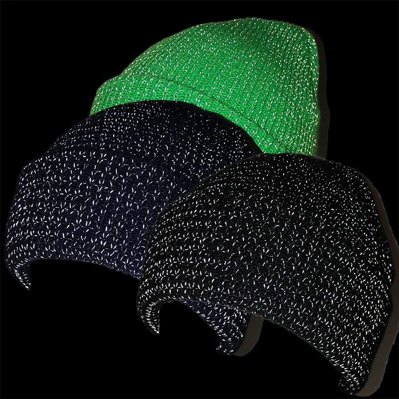 Reflective striped wool hat luminous spring and autumn winter knitted hat Pullover hat outdoor skiing fluorescent hat 
Reflective striped wool hat luminous spring and autumn winter knitted hat Pullover hat outdoor skiing fluorescent hat