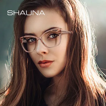 SHAUNA Anti-Blue Light Oversize Diamond Faced TR Cat Eye Optical Eyeglasses Frame Fashion Spring Hinge Stainless Steel Wire Arm
SHAUNA Anti-Blue Light Oversize Diamond Faced TR Cat Eye Optical Eyeglasses Frame Fashion Spring Hinge Stainless Steel Wire Arm