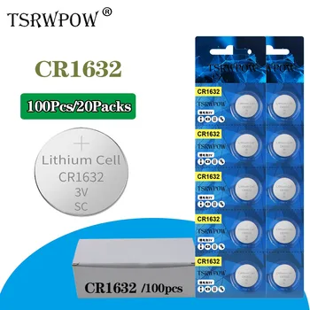 100% 100Pcs/20Packs TSRWPOW CR1632 3v Cell Coin Lithium Battery L1632 DL1632 KCR1632 LM1632 ECR1632 CR1632 Batteries For Watches
100% 100Pcs/20Packs TSRWPOW CR1632 3v Cell Coin Lithium Battery L1632 DL1632 KCR1632 LM1632 ECR1632 CR1632 Batteries For Watches