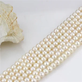 Genuine wholesale 5strands 7mm near round AA round white pearl strands loose beads women lady jewelry DIY
Genuine wholesale 5strands 7mm near round AA round white pearl strands loose beads women lady jewelry DIY