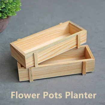 

Durable Rectangle Wooden Flower Pots Plant Pot Seed Nursery Planter Box for Succulents Home Decoration Garden Supplies Plante