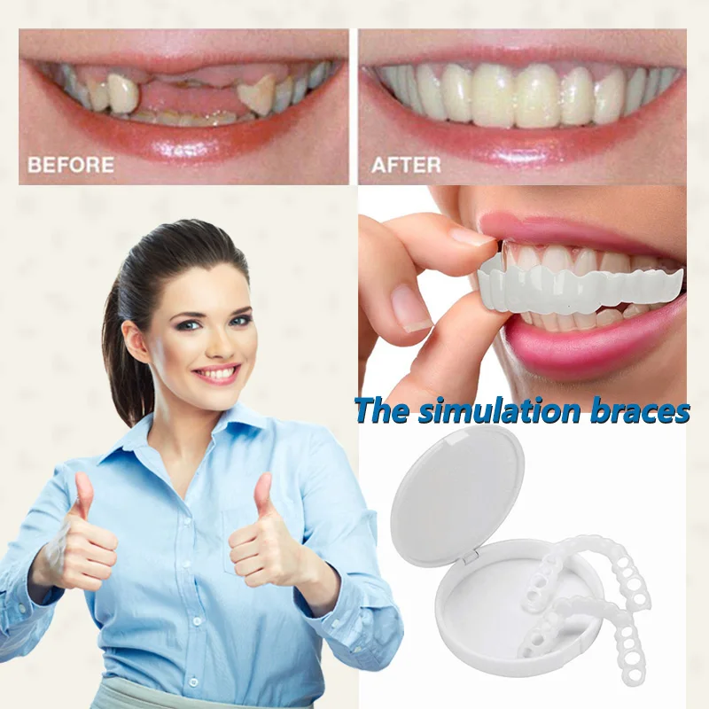 Upper & Lower Teeth Veneers Anti-true Braces Snap On Smile Teeth Whitening Denture Teeth Comfortable Veneer Cover Teeth
Upper & Lower Teeth Veneers Anti-true Braces Snap On Smile Teeth Whitening Denture Teeth Comfortable Veneer Cover Teeth
