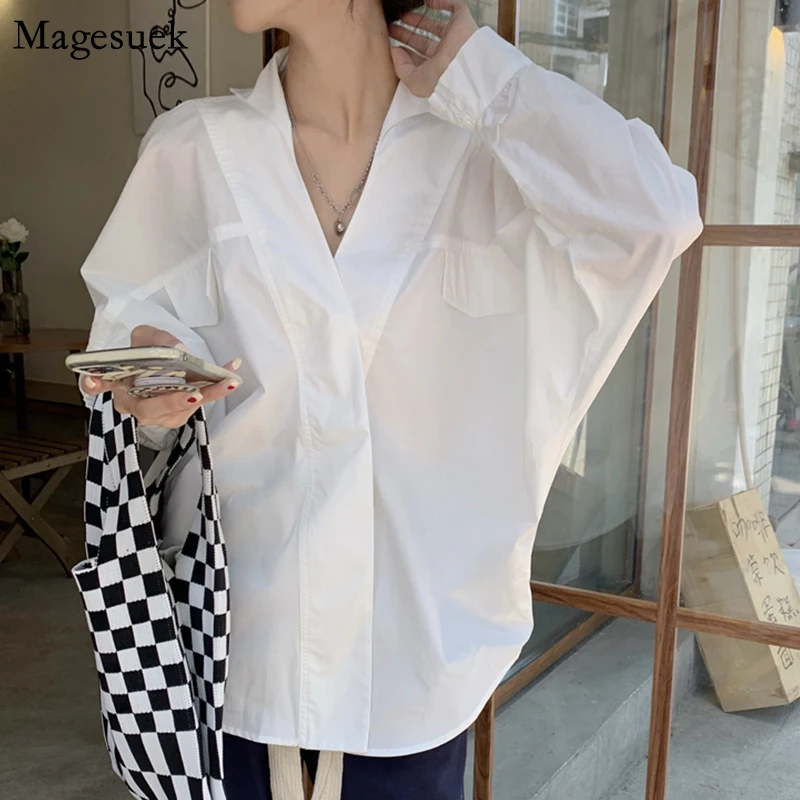 Casual V-neck Loose Office Shirt Women Casual Loose Cotton Blouse Woman Autumn Korean Long Sleeve Lady Tops Blusa Mujer 17635
Casual V-neck Loose Office Shirt Women Casual Loose Cotton Blouse Woman Autumn Korean Long Sleeve Lady Tops Blusa Mujer 17635