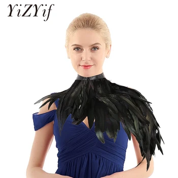 Fashion Punk Gothic Cape Shawl Women Real Natural Dyed Rooster Feather Shrug Shoulder Wing Choker Collar Costume Accessories
Fashion Punk Gothic Cape Shawl Women Real Natural Dyed Rooster Feather Shrug Shoulder Wing Choker Collar Costume Accessories