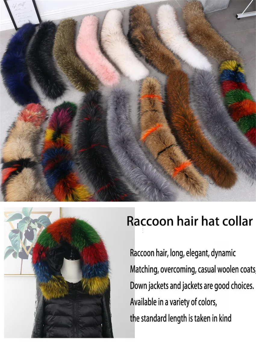 2019 fashion new authentic raccoon fur collar multicolor shawl