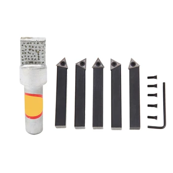 Diamond Dresser Square Head with 5Pc 1/2 Inch Lathe Indexable Carbide Insert + Turning Tool Bit Holder Set
Diamond Dresser Square Head with 5Pc 1/2 Inch Lathe Indexable Carbide Insert + Turning Tool Bit Holder Set