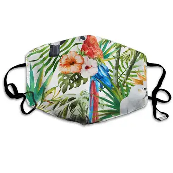 Swono Mask Parrot,Watercolor Tropical Leaf and Flowers Parrot Polyester Anti Dust Face Mask-Washable and Reusable Mask for 
Swono Mask Parrot,Watercolor Tropical Leaf and Flowers Parrot Polyester Anti Dust Face Mask-Washable and Reusable Mask for