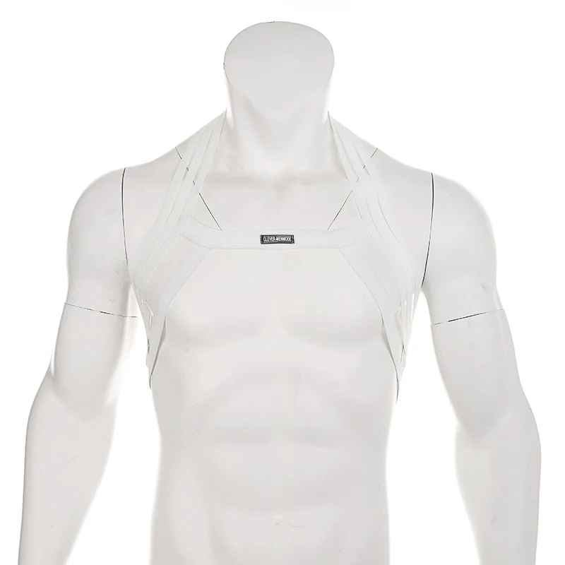 CLEVER-MENMODE Nylon Body Chest Harness Men Sexy Elastic Shoulder Strap Halter Stage Costume Hollow Clubwear Hombre Bondage Clothes 21 CLEVER-MENMODE Nylon Body Chest Harness Men Sexy Elastic Shoulder Strap Halter Stage Costume Hollow Clubwear Hombre Bondage Clothes -Zentai shop online He75104510f534400b6dc4b863e772d763.jpg