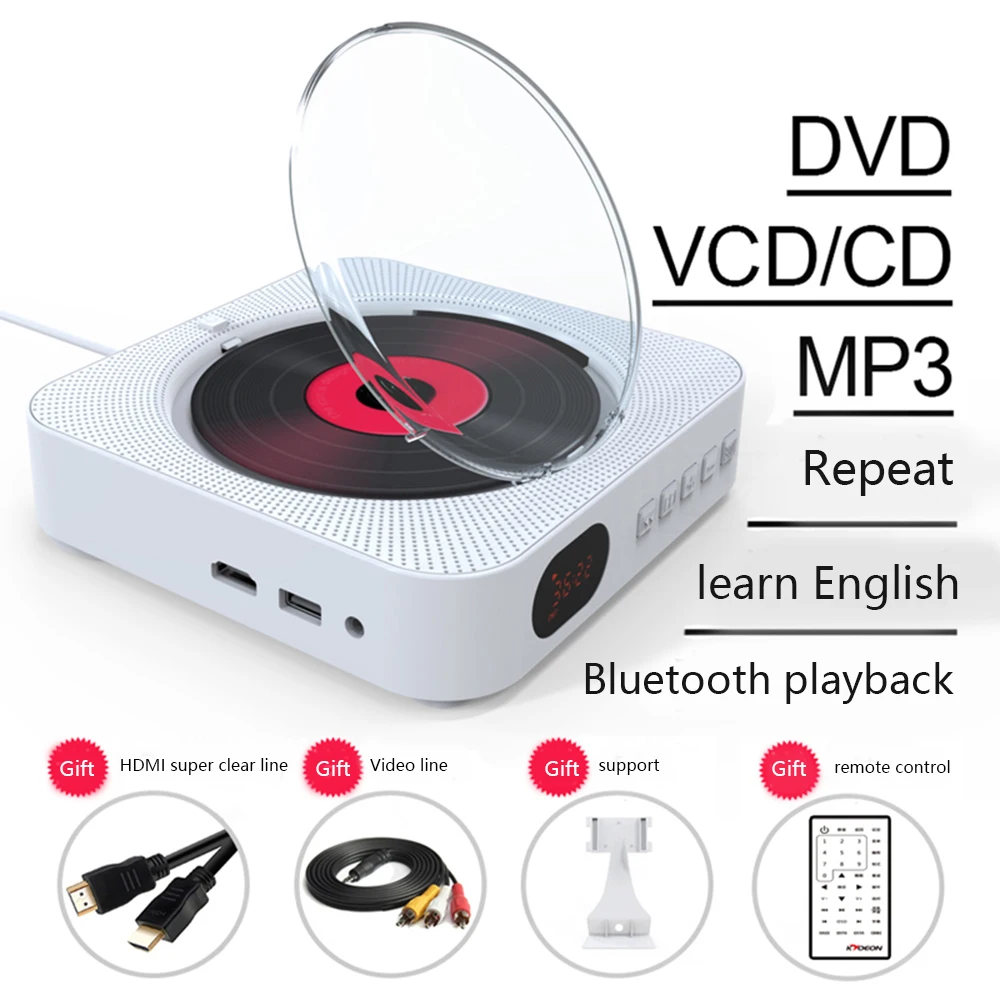 DVD Player with HDMI 1080P Output for TV Plays DVDs and CDs Pull Switch with Remote Control Bluetooth FM Radio etc
DVD Player with HDMI 1080P Output for TV Plays DVDs and CDs Pull Switch with Remote Control Bluetooth FM Radio etc