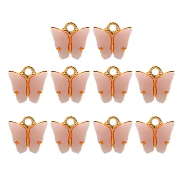 

Flatfoosie 10Pcs/set New Delicate Butterfly for Jewelry Making DIY Earrings Necklaces Eight Colors Fashion Charm Jewelry