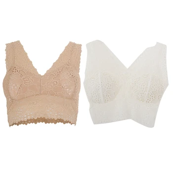 2 pcs Women Flower Tank Top Bra Lace Floral Crochet Vest Crop Top-Complexion & White
2 pcs Women Flower Tank Top Bra Lace Floral Crochet Vest Crop Top-Complexion & White