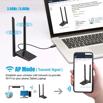Wireless LAN Network Card Wi-Fi Dongle Desktop Dual Band Wireless Wifi Adapter USB 3.0 WiFi Adapter 1200Mbps 2.4GHz 5GHz
Wireless LAN Network Card Wi-Fi Dongle Desktop Dual Band Wireless Wifi Adapter USB 3.0 WiFi Adapter 1200Mbps 2.4GHz 5GHz
