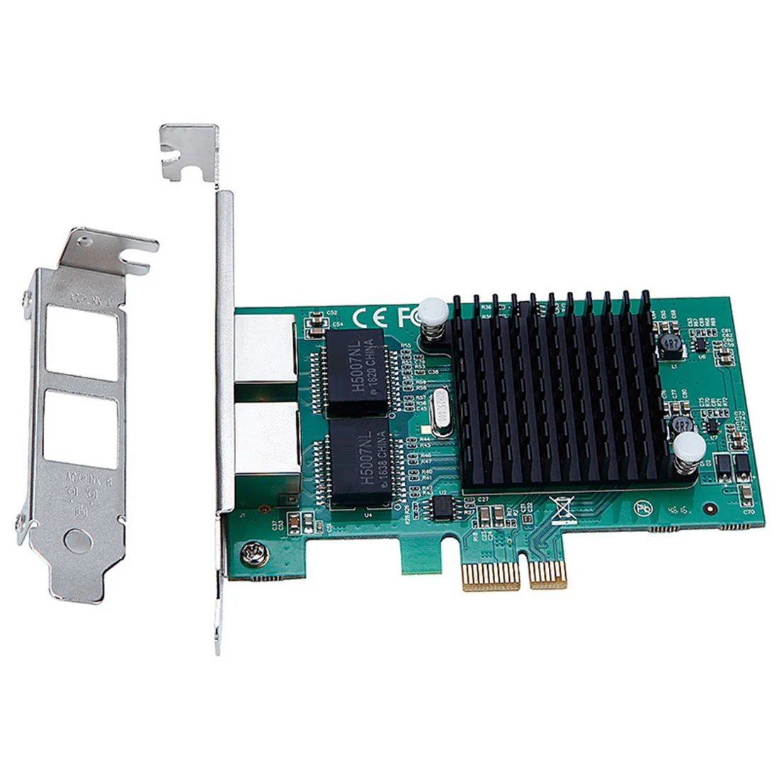 

DIEWU PCIe 1x 4x Gigabit Dual Port Server Network 2*RJ45 Port Lan Adapter Card 10/100/1000Mbps Ethernet Controller for Desktop
