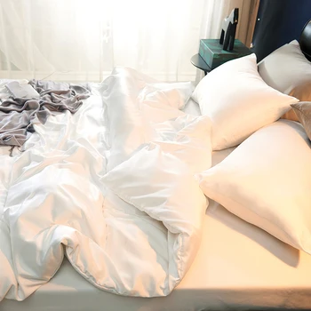 GXC Luxury 100% Silk White Bedding Set Silky Healthy Skin Duvet Cover Pillowcase Flat Sheet Double Queen King Bed Linen
GXC Luxury 100% Silk White Bedding Set Silky Healthy Skin Duvet Cover Pillowcase Flat Sheet Double Queen King Bed Linen