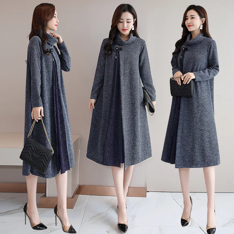 Retro Loose Casual over-the-Knee Dress Female Spring 2019 New Style Spring And Autumn Mid-length Joint Knitted Skirts Fashion
Retro Loose Casual over-the-Knee Dress Female Spring 2019 New Style Spring And Autumn Mid-length Joint Knitted Skirts Fashion