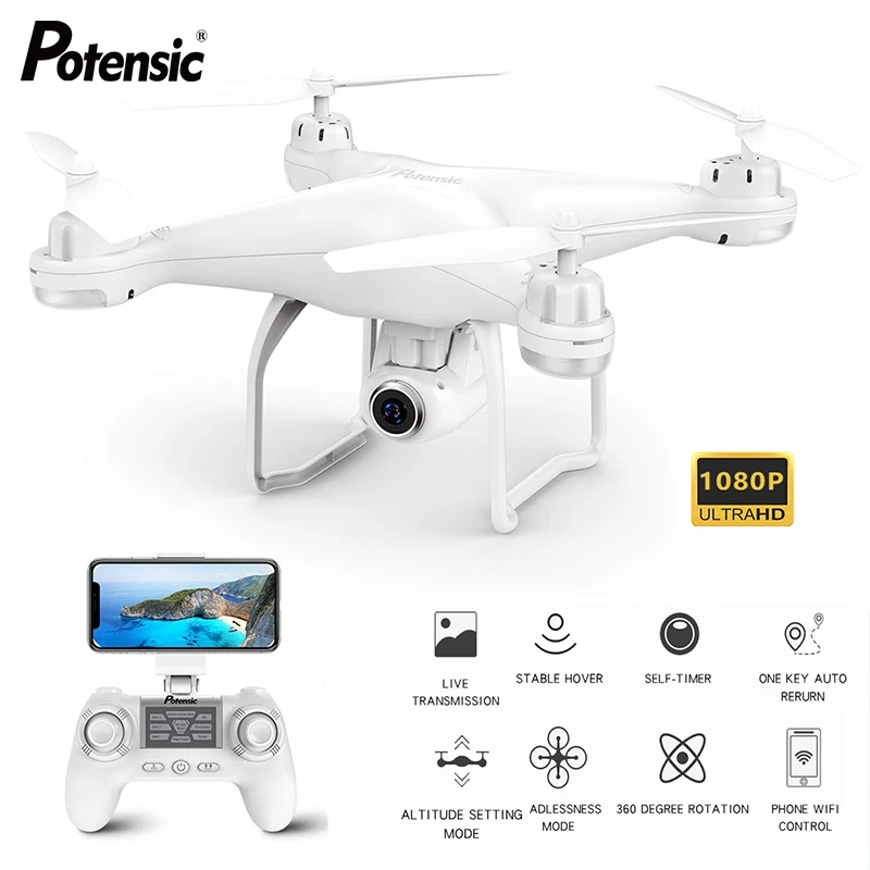 Potensic T25 GPS Drone FPV RC Drone with Camera 1080P HD WiFi Live Video Auto Return Home, Altitude Hold Follow Me Quadrocopter
Potensic T25 GPS Drone FPV RC Drone with Camera 1080P HD WiFi Live Video Auto Return Home, Altitude Hold Follow Me Quadrocopter