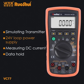 RuoShui VC77 Digital Multimeter 2 In 1 4-20mA Signal Output Multimeter Process Signal Source
RuoShui VC77 Digital Multimeter 2 In 1 4-20mA Signal Output Multimeter Process Signal Source