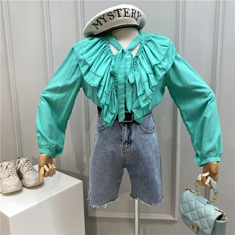 Spring Shirts and Blouse Women 2020 New Temperament Lace-up Bow Loose-Fit Ruffle Panel Long-Sleeve Shirt Girls Students Top
Spring Shirts and Blouse Women 2020 New Temperament Lace-up Bow Loose-Fit Ruffle Panel Long-Sleeve Shirt Girls Students Top