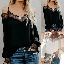 80% New Arrival !!!Women Sexy V Neck Long Sleeve Lace Stitching Off Shoulder Straps Loose Shirt
80% New Arrival !!!Women Sexy V Neck Long Sleeve Lace Stitching Off Shoulder Straps Loose Shirt